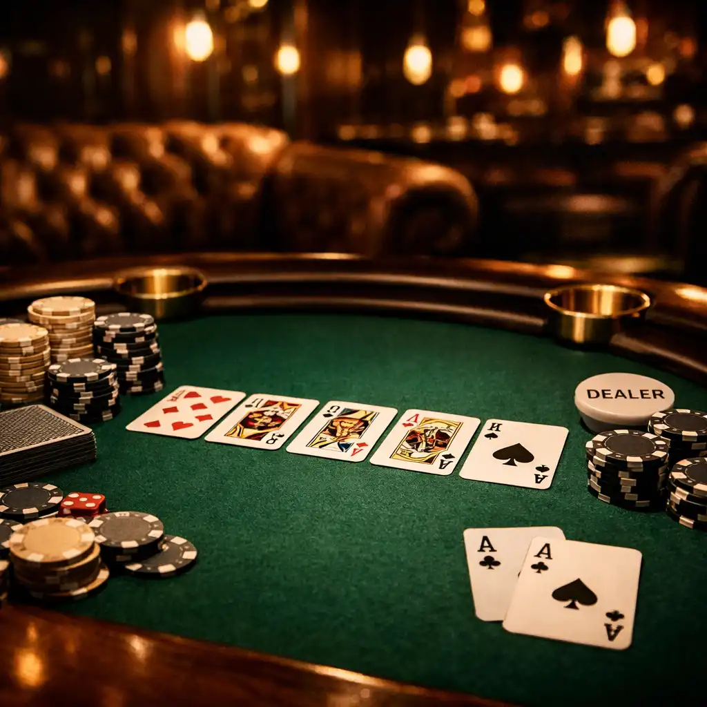 Poker tables in the Grand Velvet Room card lounge at 86–90 Pitt Street, Sydney